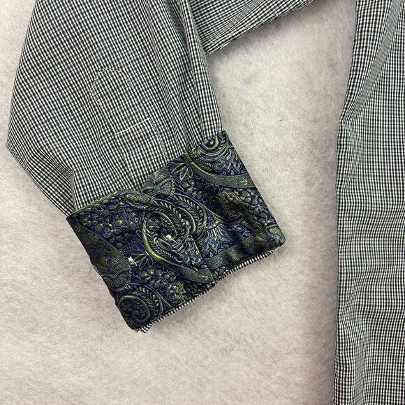 Bristol & Bull Shirt Mens Size Medium 15- 15 1/2 32/33 Blue Check Button Up - Picture 7 of 14